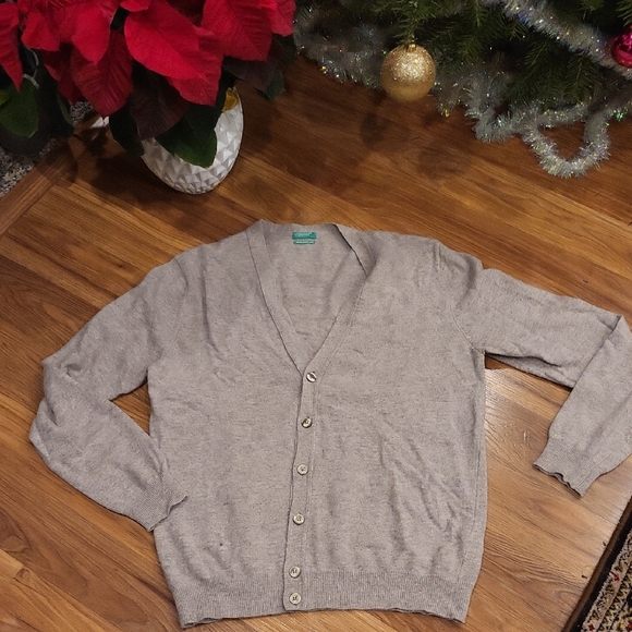 United Colors Of Benetton Men's Light Gray Cardigan